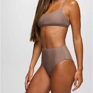prAna Lahari High Rise Swim Bottom Size M | NWT | Carob Brown | Eco Swim